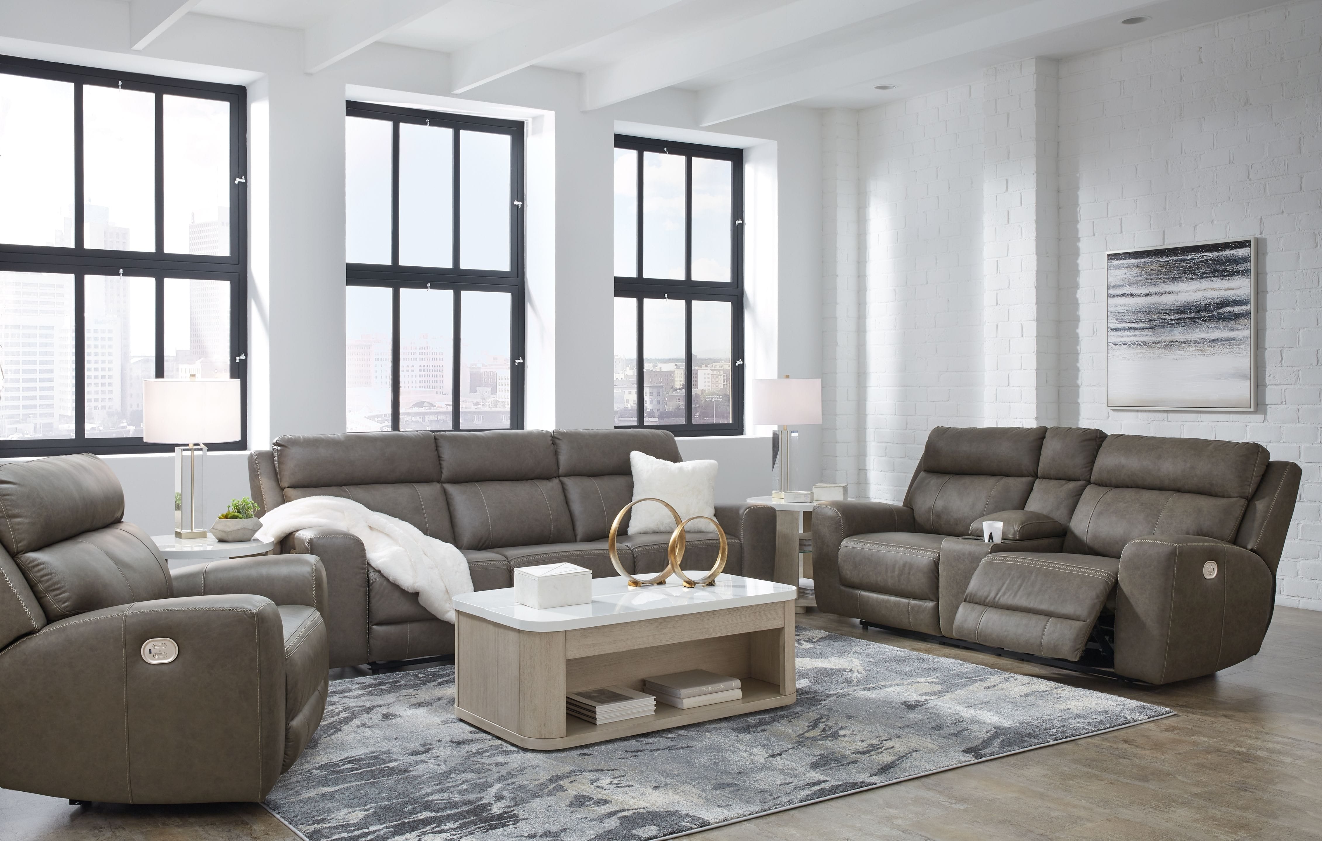Ashley Living Room 3 Piece Power Reclining Living Room Set U25402-15-18-13