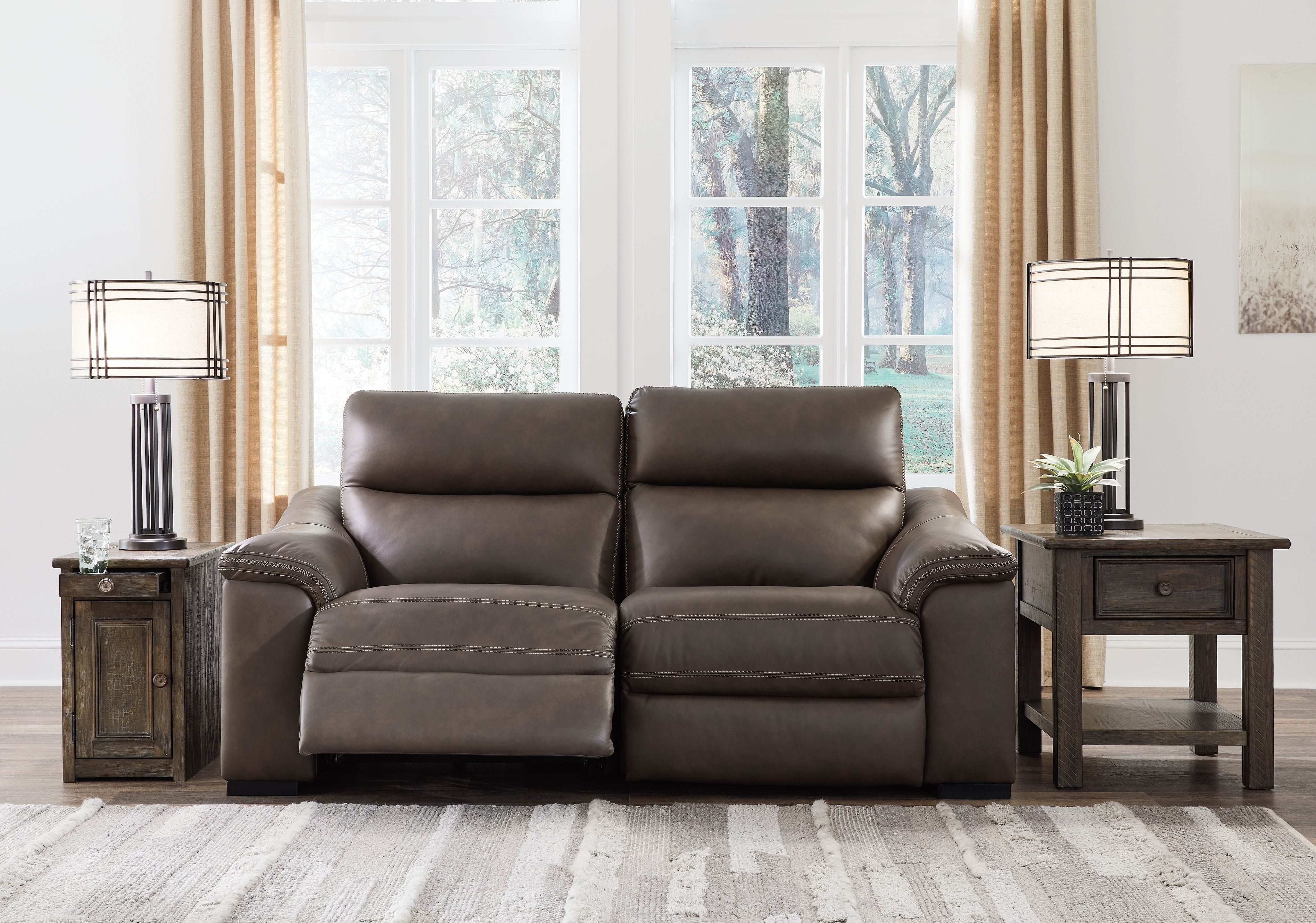 Ashley Living Room Left Arm Facing Zero Wall Power Recliner 2 Pc Sectional U26301-58-62