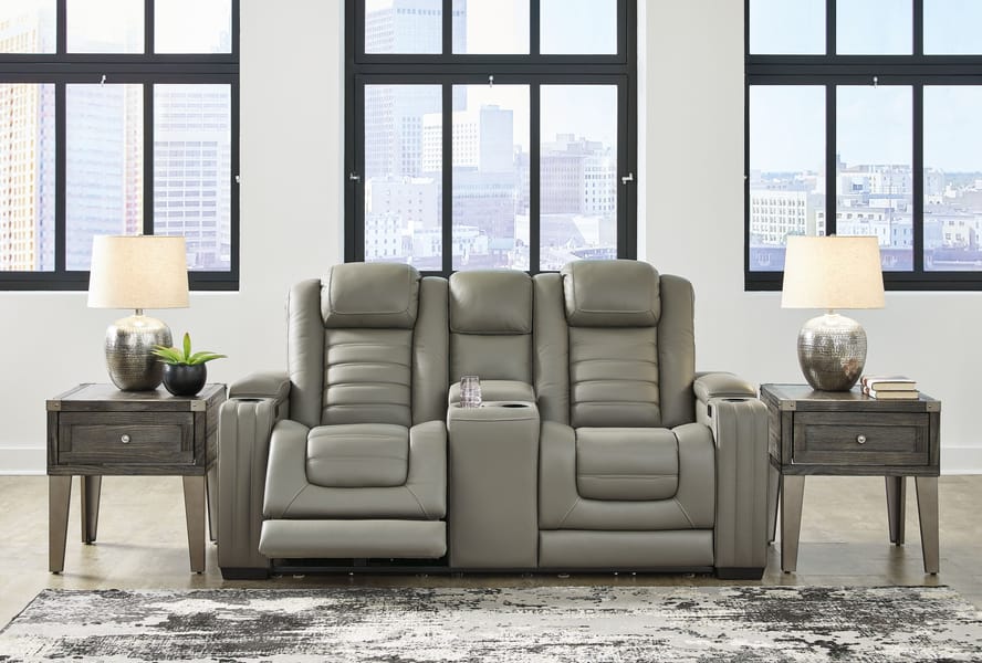Ashley Living Room 2 Piece Power Reclining Sofa and Loveseat U28005-15-18