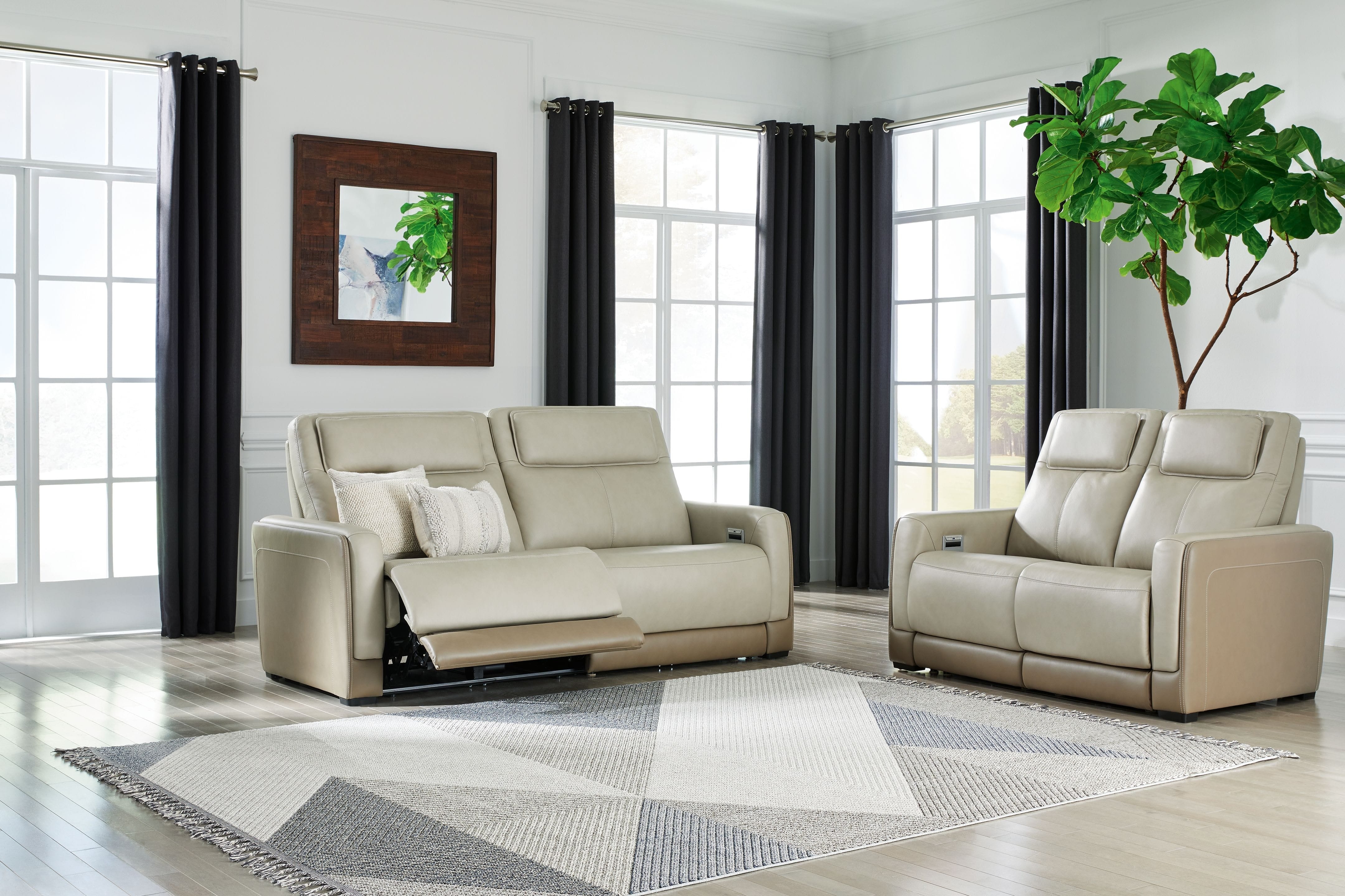 Power Reclining Sofa and Loveseat Set