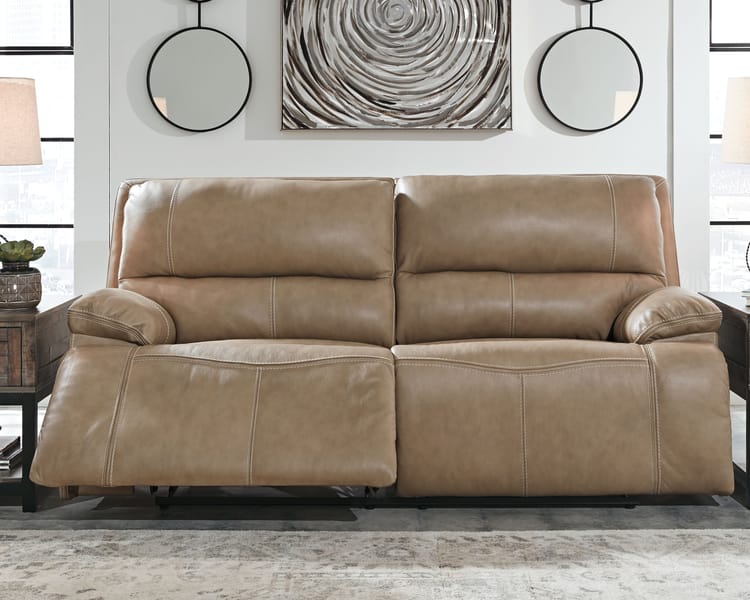 Geneva 3 Piece Living Room Set in Beige Leather