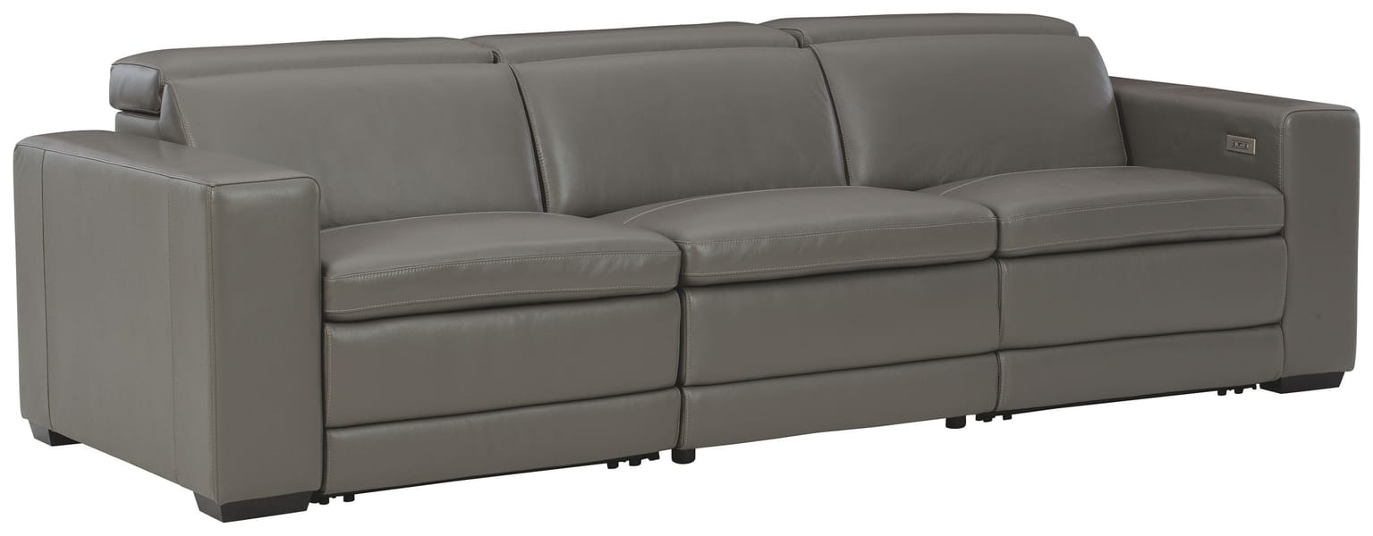 Tucson Power Reclining Sofa in Grey Leather