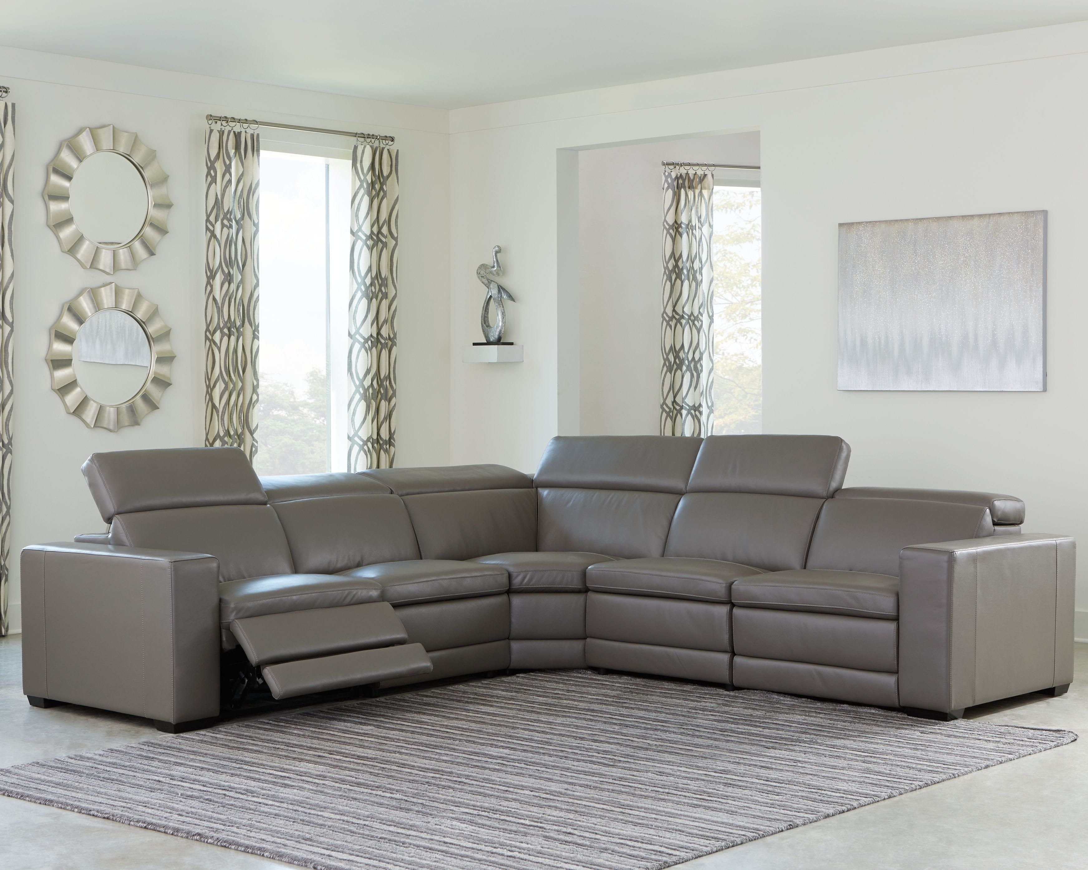 Tucson Power Reclining Sectional in Grey