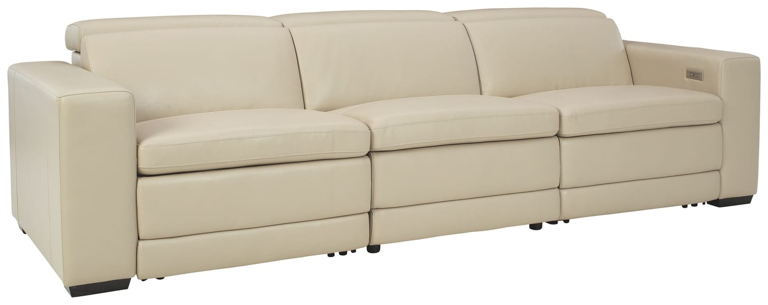 Tucson Power Reclining Sofa in Beige Leather