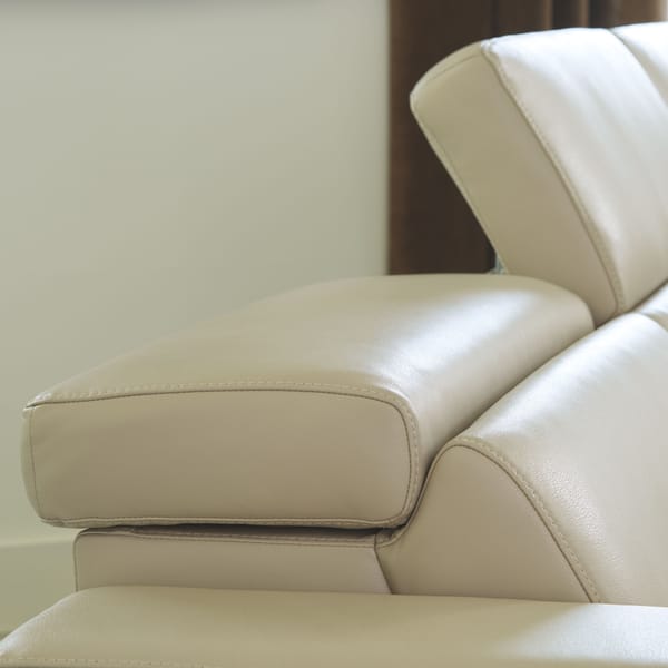 Tucson Power Reclining Sectional in Beige Leather