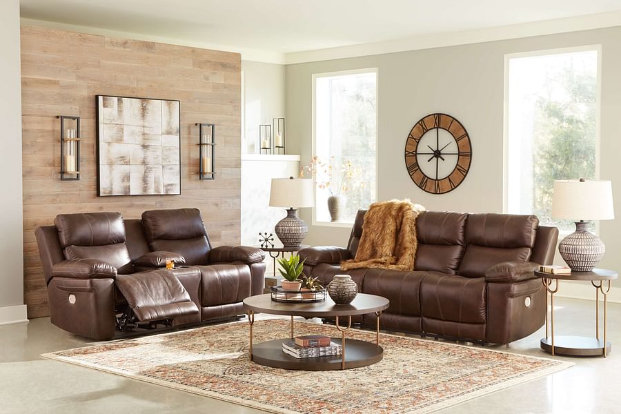 Ashley Living Room Power Reclining with Adjustable Headrest Sofa & Loveseat Set U64805-15-18