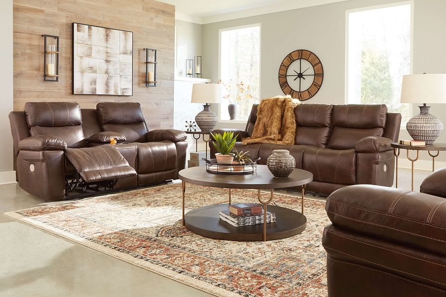 Ashley Living Room Power Reclining with Adjustable Headrest Sofa & Loveseat Set U64805-15-18