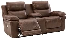 Ashley Living Room Power Reclining Loveseat with Console and Adjustable Headrest U6480518