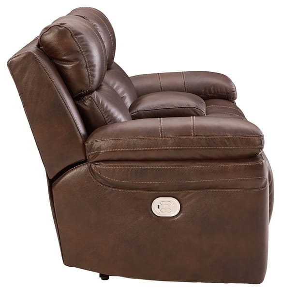 Ashley Living Room Power Reclining Loveseat with Console and Adjustable Headrest U6480518