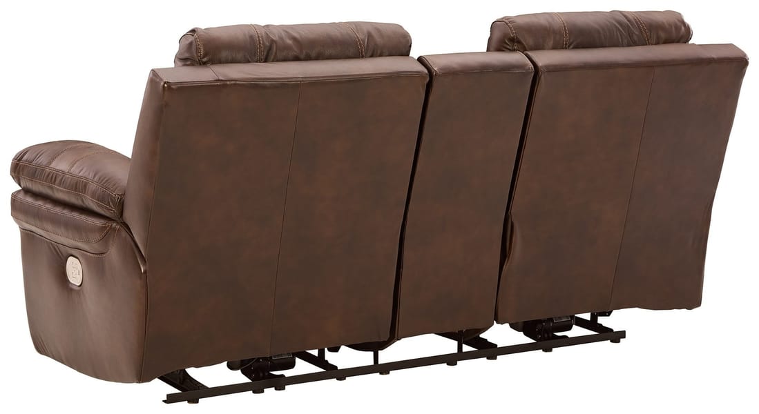 Ashley Living Room Power Reclining Loveseat with Console and Adjustable Headrest U6480518