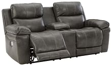 Ashley Living Room Power Reclining Loveseat with Console and Adjustable Headrest U6480618