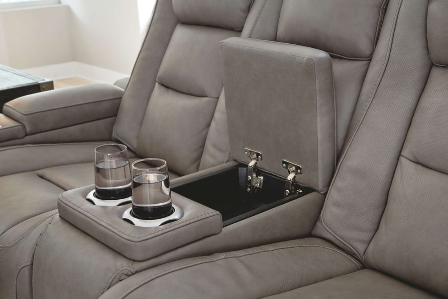 Ashley Living Room Power Reclining with Adjustable Headrest Sofa & Loveseat Set U85305-15-18