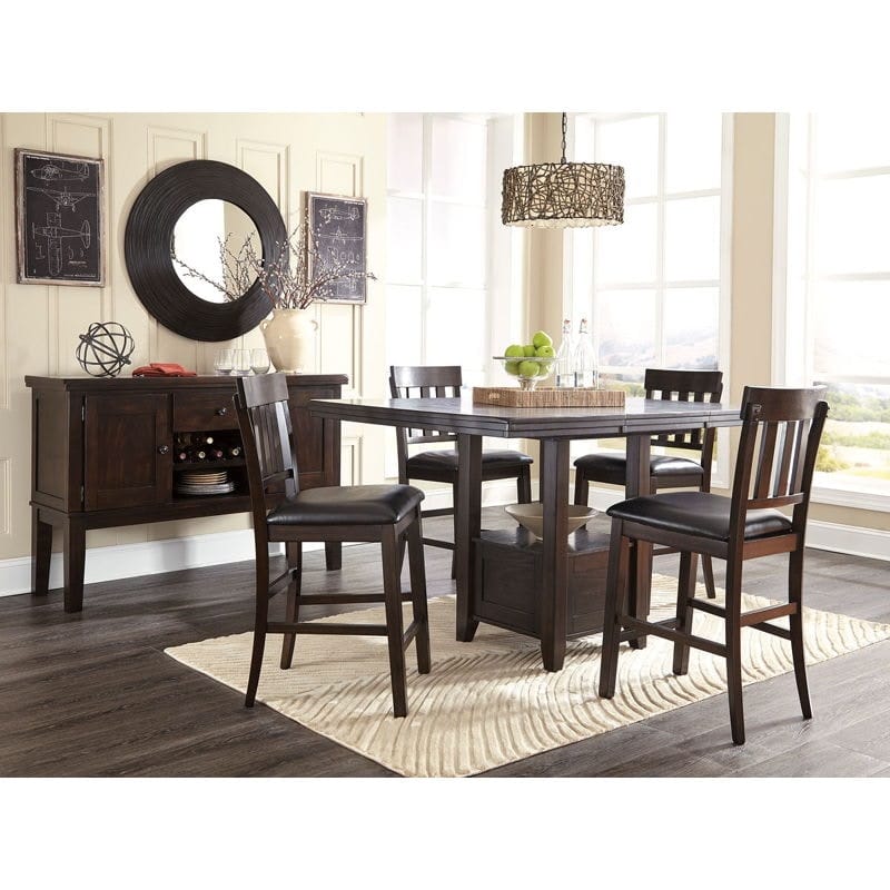 Ashley Dining Room 6 Piece Rectangular Counter Dining Room Set D596-42-124-4-60