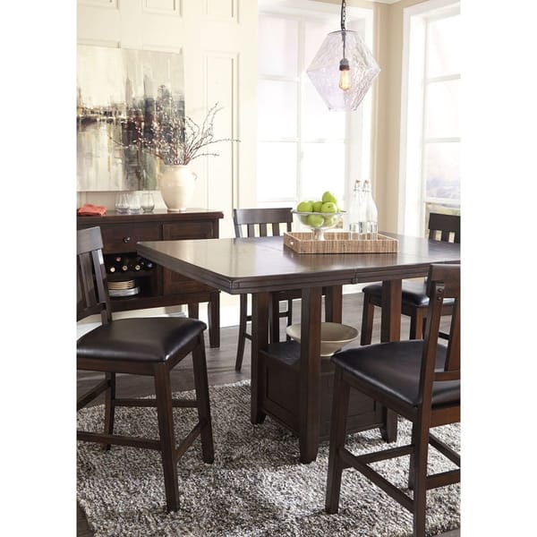 Ashley Dining Room 6 Piece Rectangular Counter Dining Room Set D596-42-124-4-60