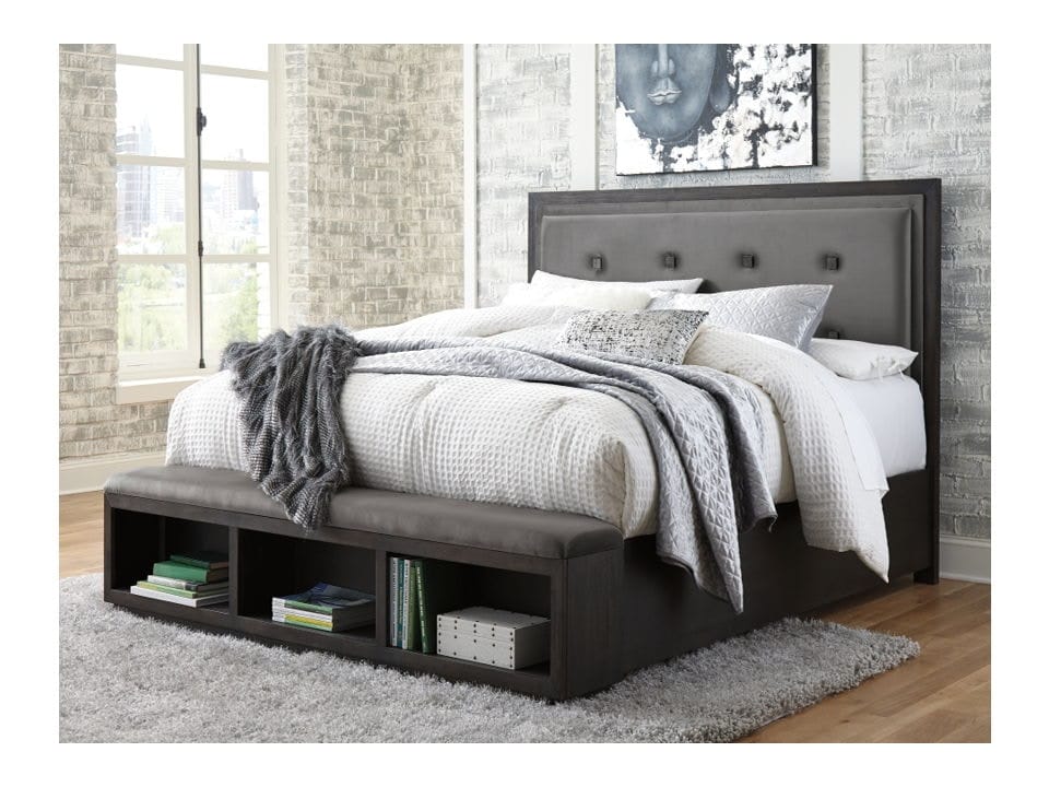 Ashley Bedroom Queen Upholstered Panel Bed with St...