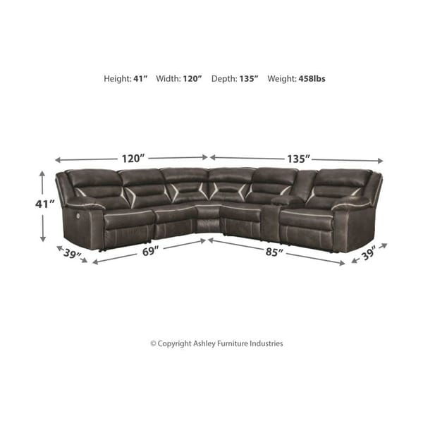 Ashley Living Room Power Reclining Sectional 13104-58-46-77-73