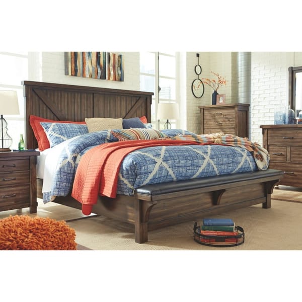 Ashley Bedroom 5 Piece Queen Upholstered Bed Set B718-31-36-157-154-96