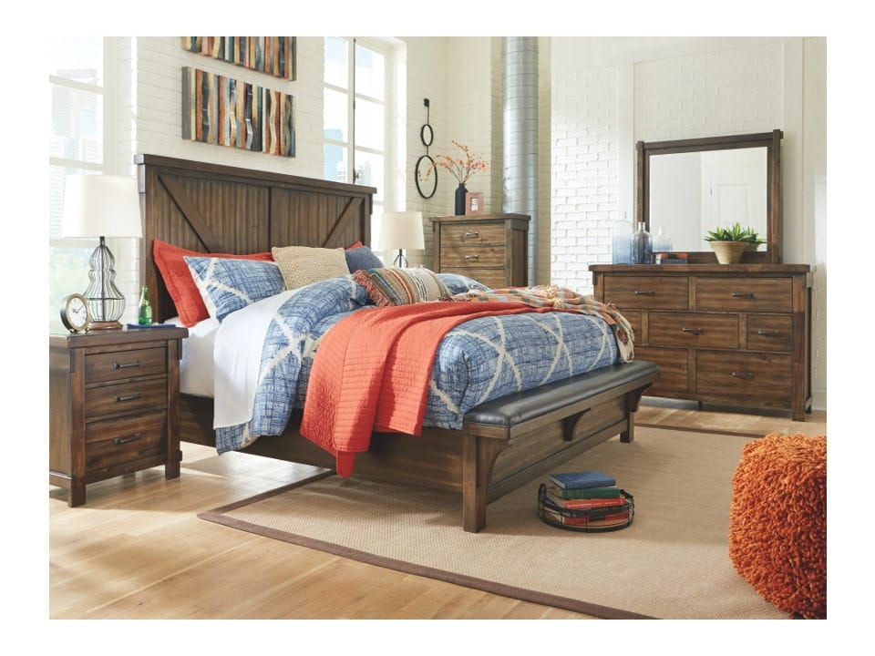 Ashley Bedroom 5 Piece King Upholstered Bed Set B718-31-36-158-156-97