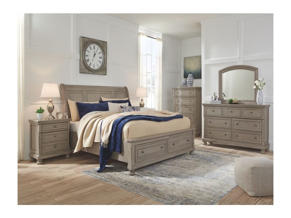 Ashley Bedroom 5 Piece King Sleigh Bed with Storage Set B733-31-36-78-76-99