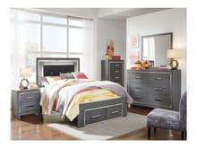 Ashley Bedroom 6 Piece Full Panel Bed with Storage Set B214-31-36-87-84S-86-92