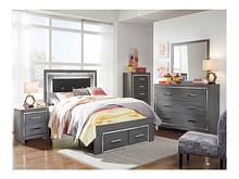 Ashley Bedroom 5 Piece Full Panel Bed with Storage Set B214-31-36-87-84S-86