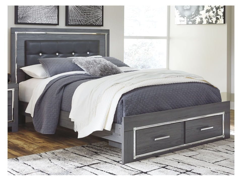 Ashley Bedroom Queen Panel Bed with Storage B214-5...