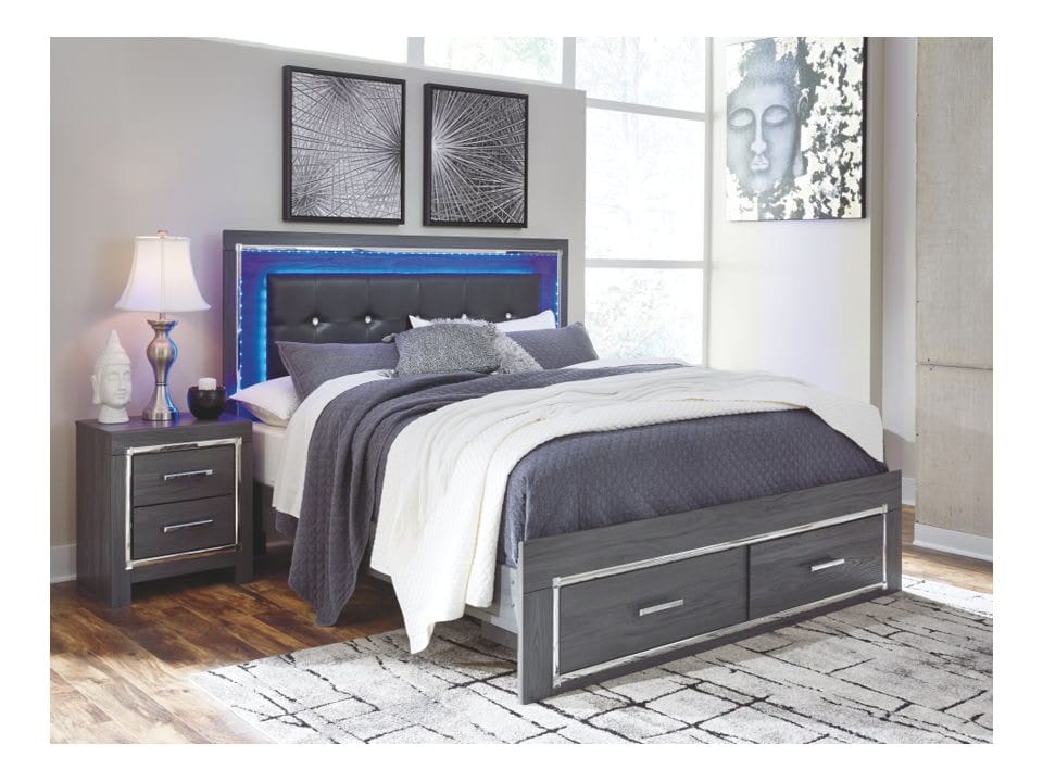 Ashley Bedroom King Panel Bed with Storage B214-58...