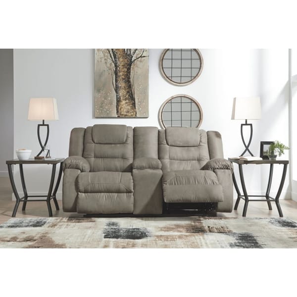 Ashley Living Room Double Reclining Loveseat with Console 1010494