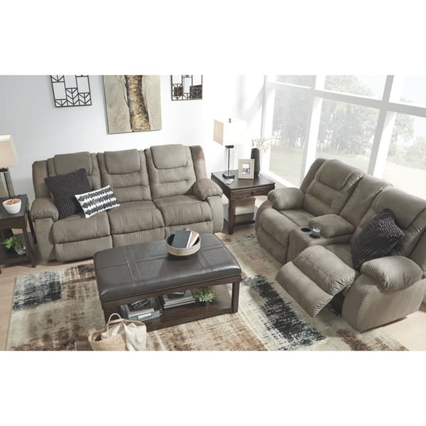 Ashley Living Room Double Reclining Loveseat with Console 1010494