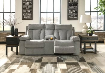 Ashley Living Room Mitchiner Reclining Loveseat with Console 7620494