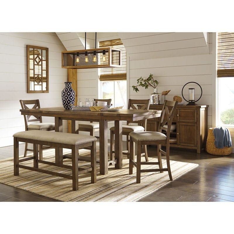 Ashley Moriville 6 Piece Rectangular Counter Dining Set - Portland, OR | Key Home Furnishings