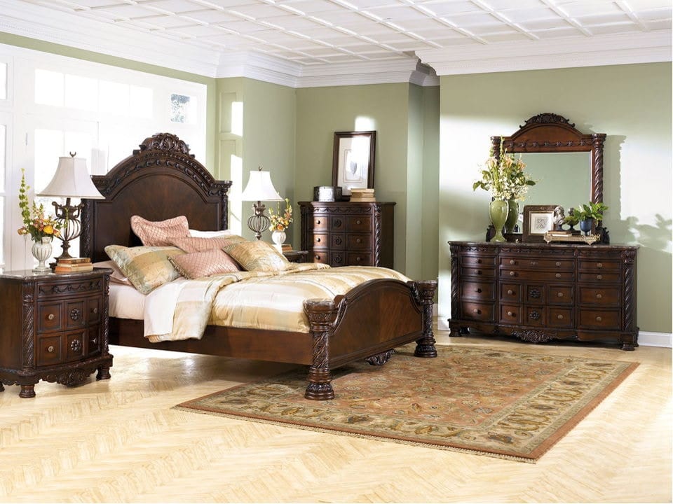 Ashley Bedroom 7 Piece California King Panel Bed Set B553-131-36-158-256-194-193-2