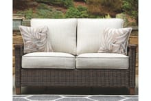 Ashley Outdoor/Patio Paradise Trail Loveseat with Cushion P750-835
