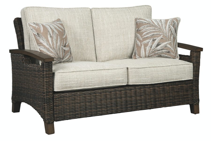 Ashley Outdoor/Patio Paradise Trail Loveseat with Cushion P750-835