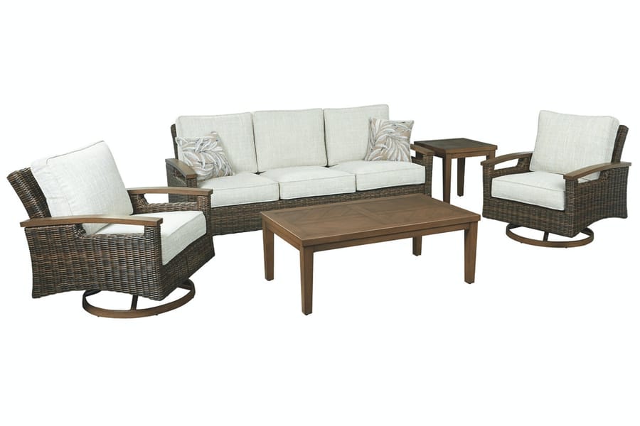 Ashley Outdoor/Patio Paradise Trail Sofa with Cushion P750-838