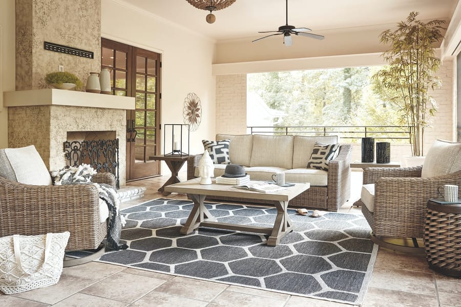 Ashley Outdoor/Patio Beachcroft Sofa with Cushion P791-838