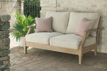 Ashley Outdoor/Patio Clare View Loveseat with Cushion P801-835