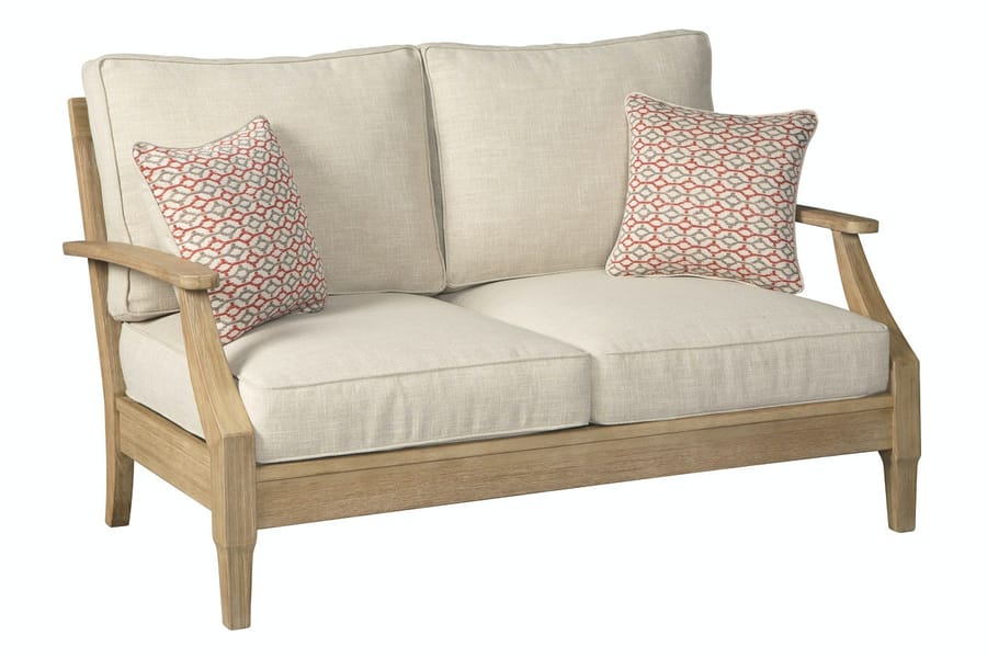 Ashley Outdoor/Patio Clare View Loveseat with Cushion P801-835