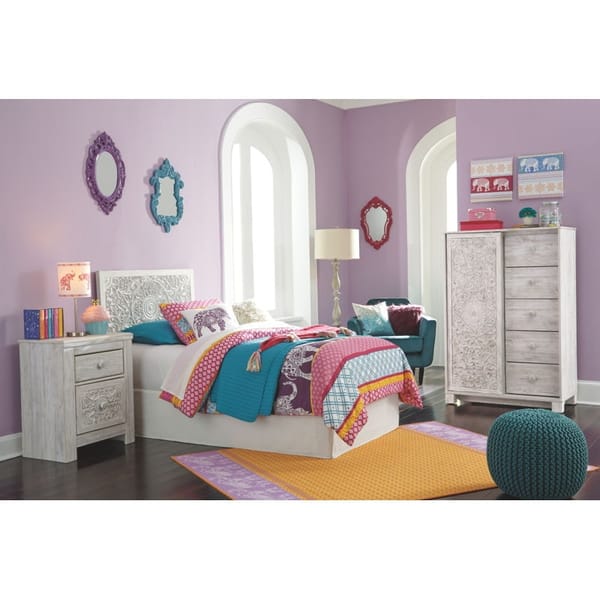 Ashley Bedroom Twin Panel Headboard with Bolt on Bed Frame B181-53-B100-21