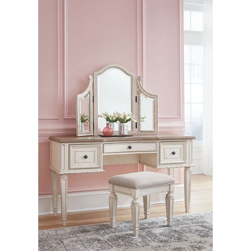 Ashley Youth Realyn Vanity and Mirror with Stool B743-22