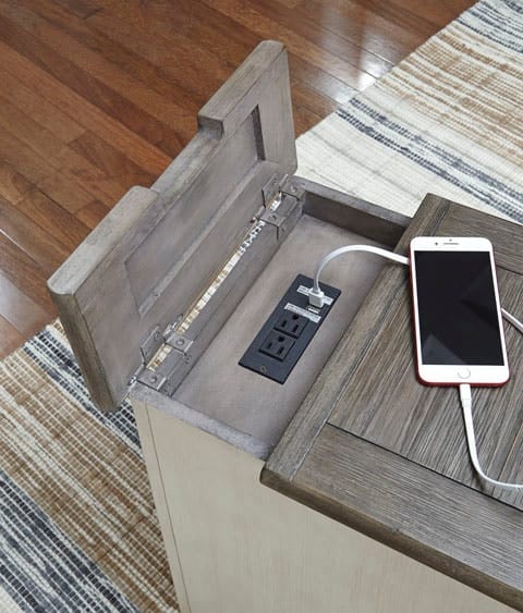 Ashley Living Room Bolanburg Chairside End Table with USB Ports and Outlets T637-7