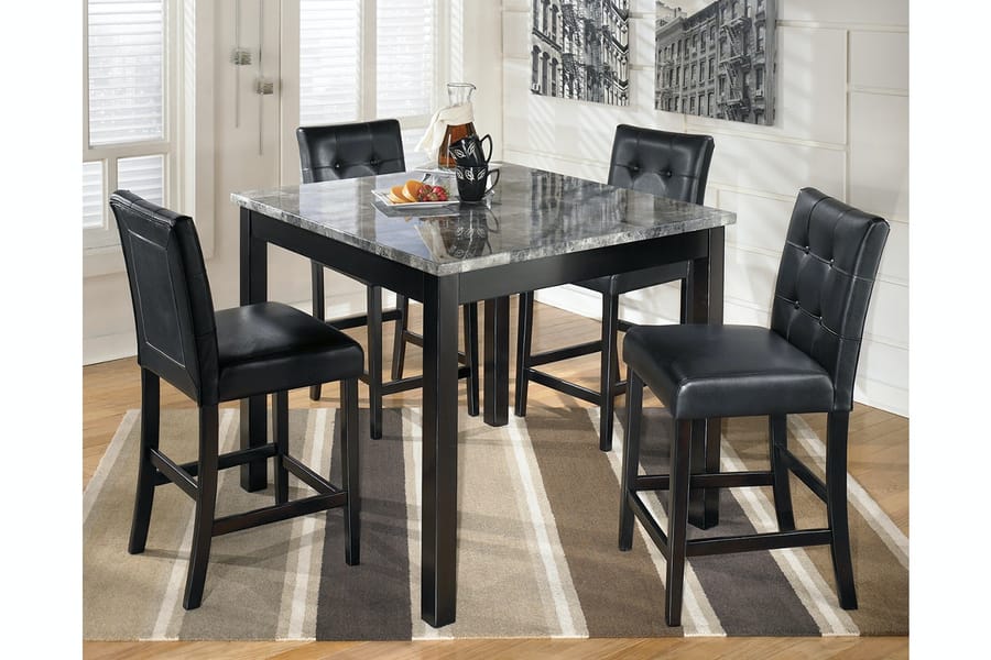Ashley Dining Room Maysville Counter Height Dining Table and Bar Stools (Set of 5) D154-223