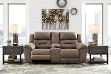 Ashley Living Room Stoneland Reclining Loveseat with Console 3990594