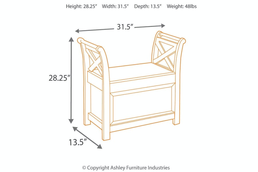 Ashley Living Room Abbonto Accent Bench T800-112