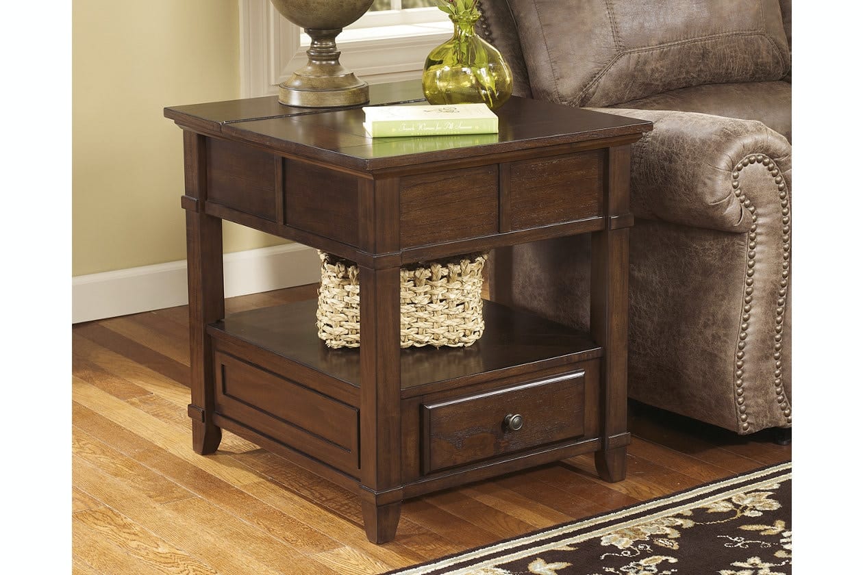 Ashley Living Room Gately End Table with Storage and Power Outlets T845-3