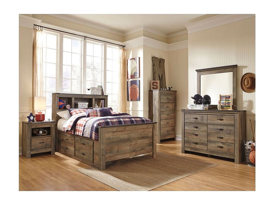 Trinell 5 Piece Full Storage Bed - Brown Trinell 5 Piece Full Storage Bed - Brown