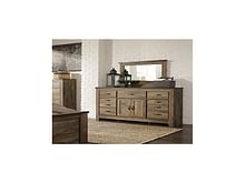 Ashley Bedroom Dresser with Fireplace Option and Mirror B446-32-26