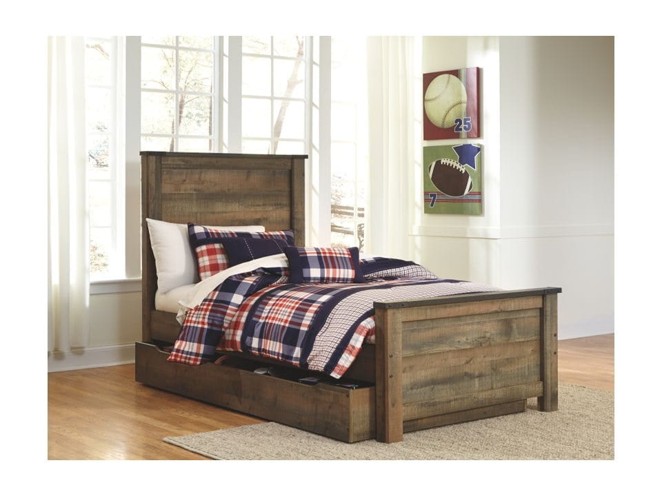 Ashley Bedroom Twin Panel Bed with Trundle Storage...