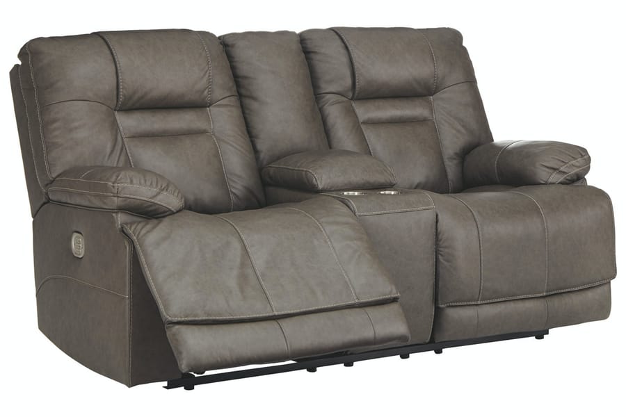 Ashley Living Room Power Reclining Loveseat Console Adjustable Headrest U5460218