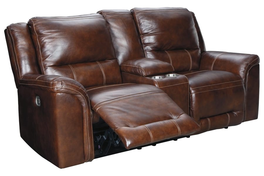 Ashley Living Room Power Reclining Loveseat Console Adjustable Headrest U8300418